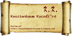 Kesztenbaum Kocsárd névjegykártya